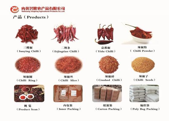 Cosses rouges sèches aspermes anhydres entières du Chili de piments rouges secs de Tianjin