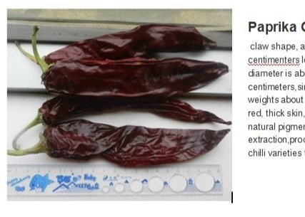 SHU500 a séché Paprika Peppers Grade une saveur douce de cosses entières de piments